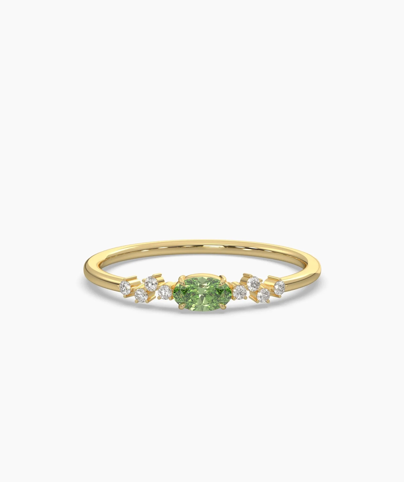 Green Elegant Gemstone Band