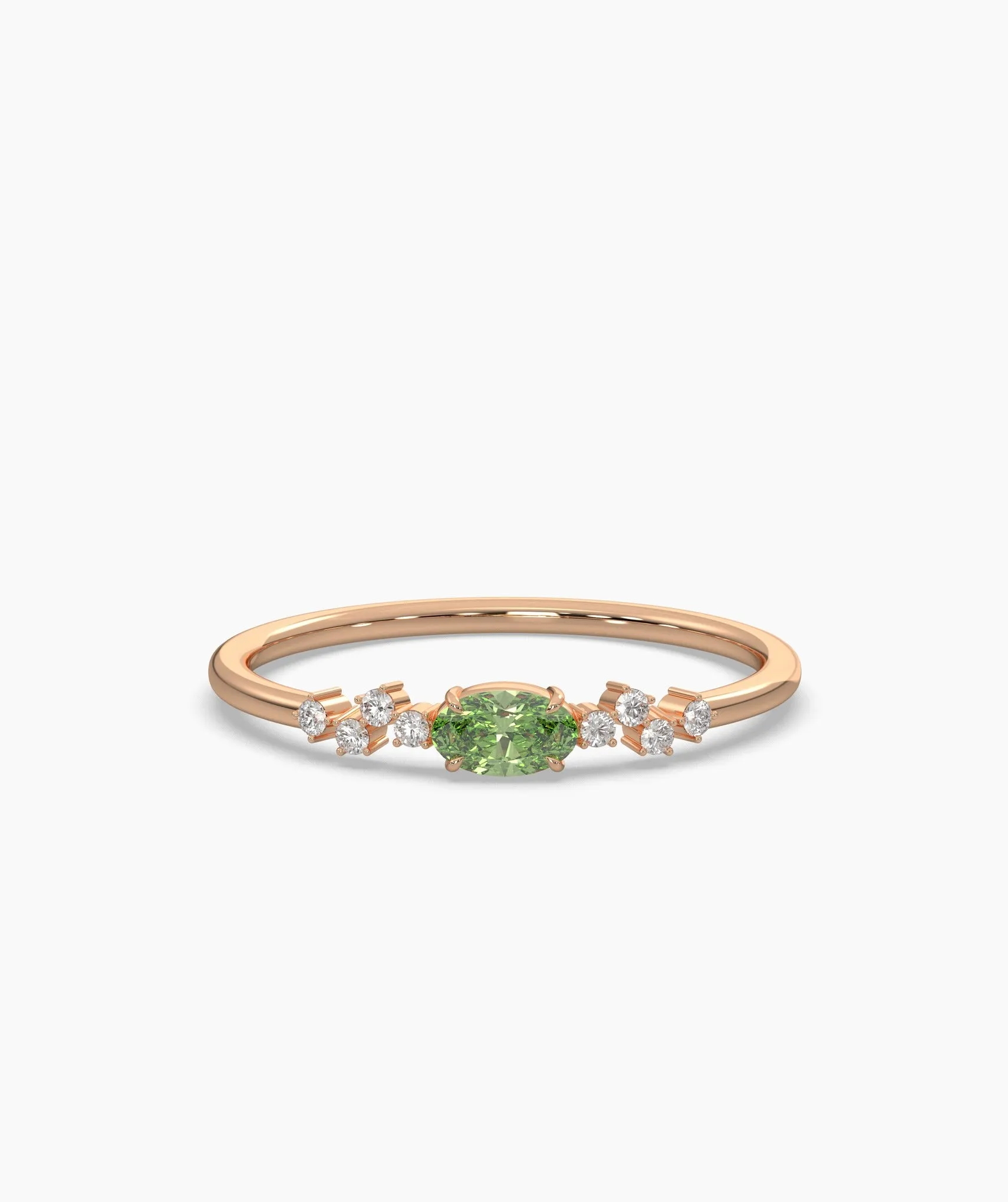 Green Elegant Gemstone Band