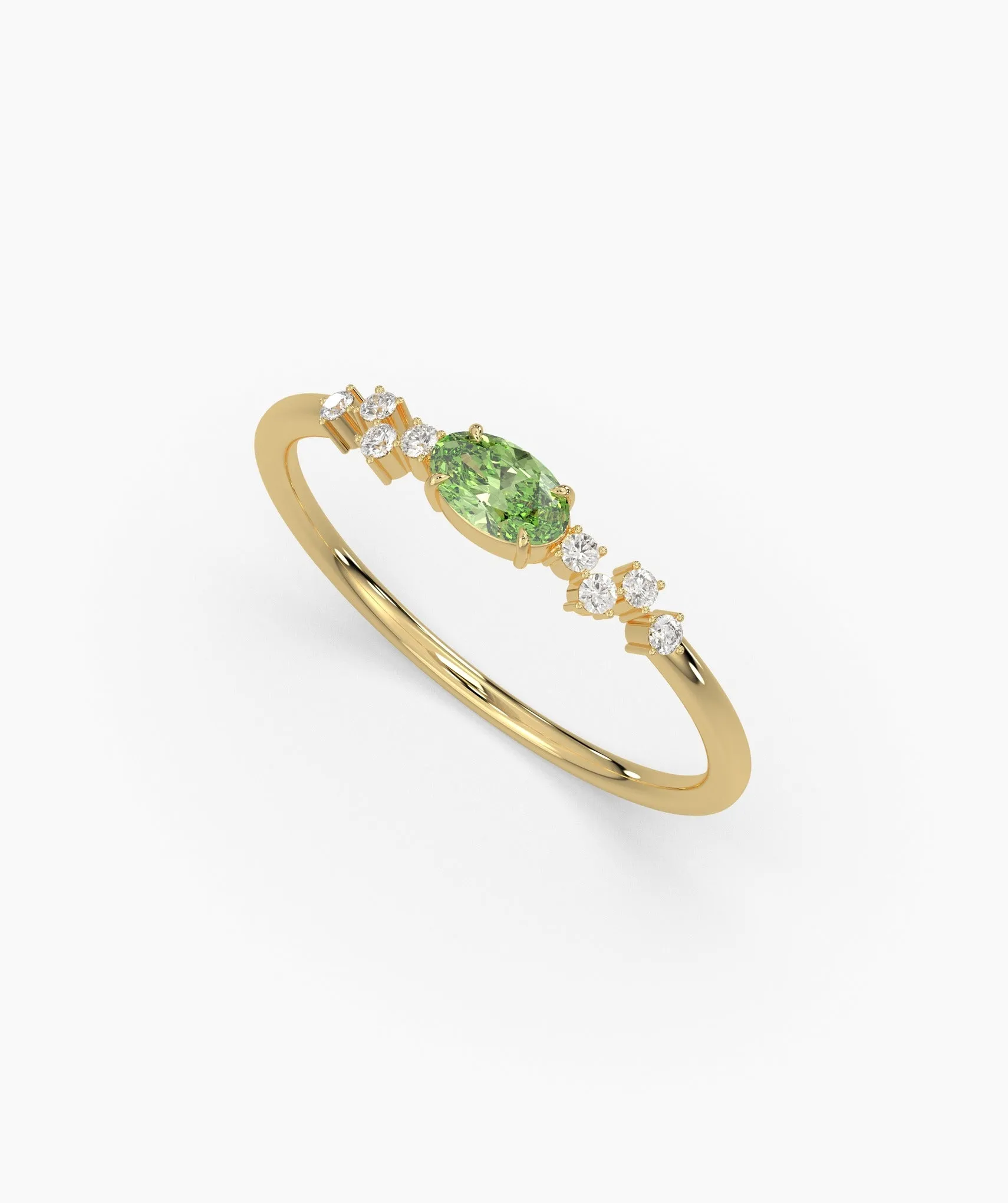 Green Elegant Gemstone Band