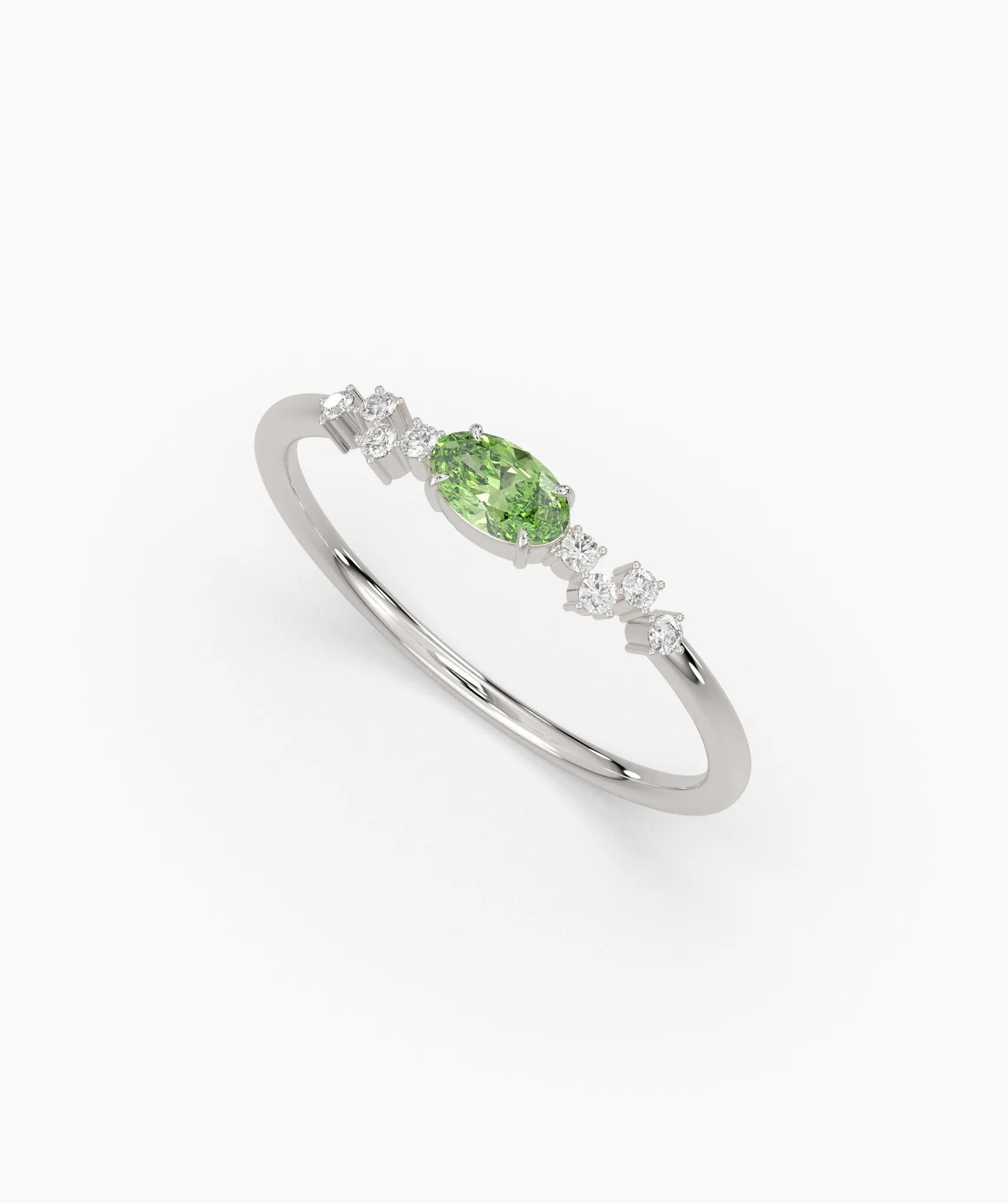 Green Elegant Gemstone Band