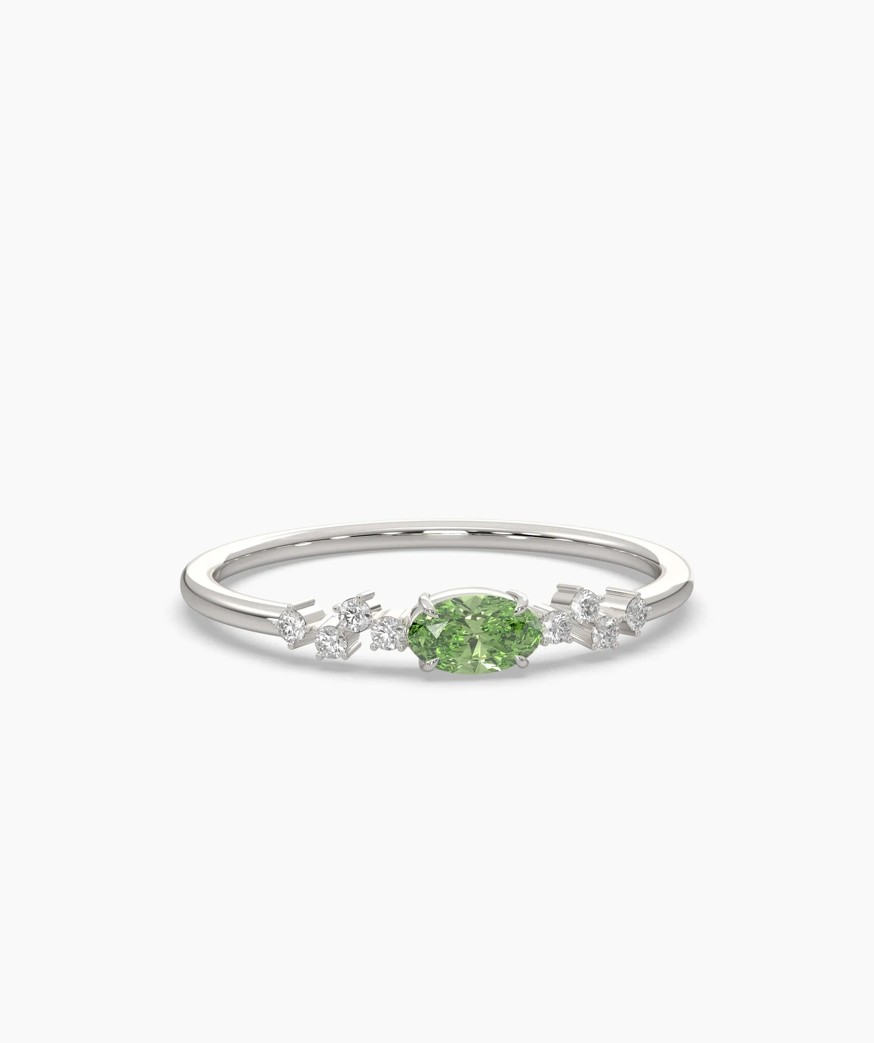Green Elegant Gemstone Band
