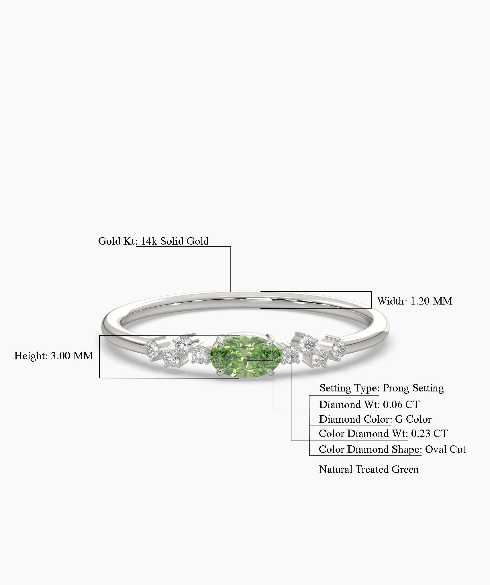 Green Elegant Gemstone Band