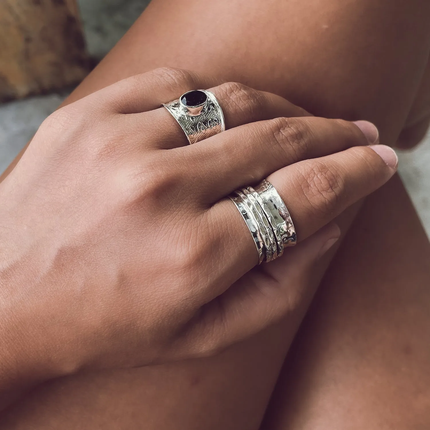 Hammered Spinner Ring