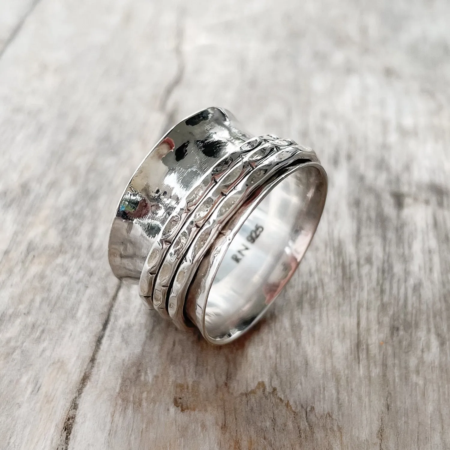 Hammered Spinner Ring