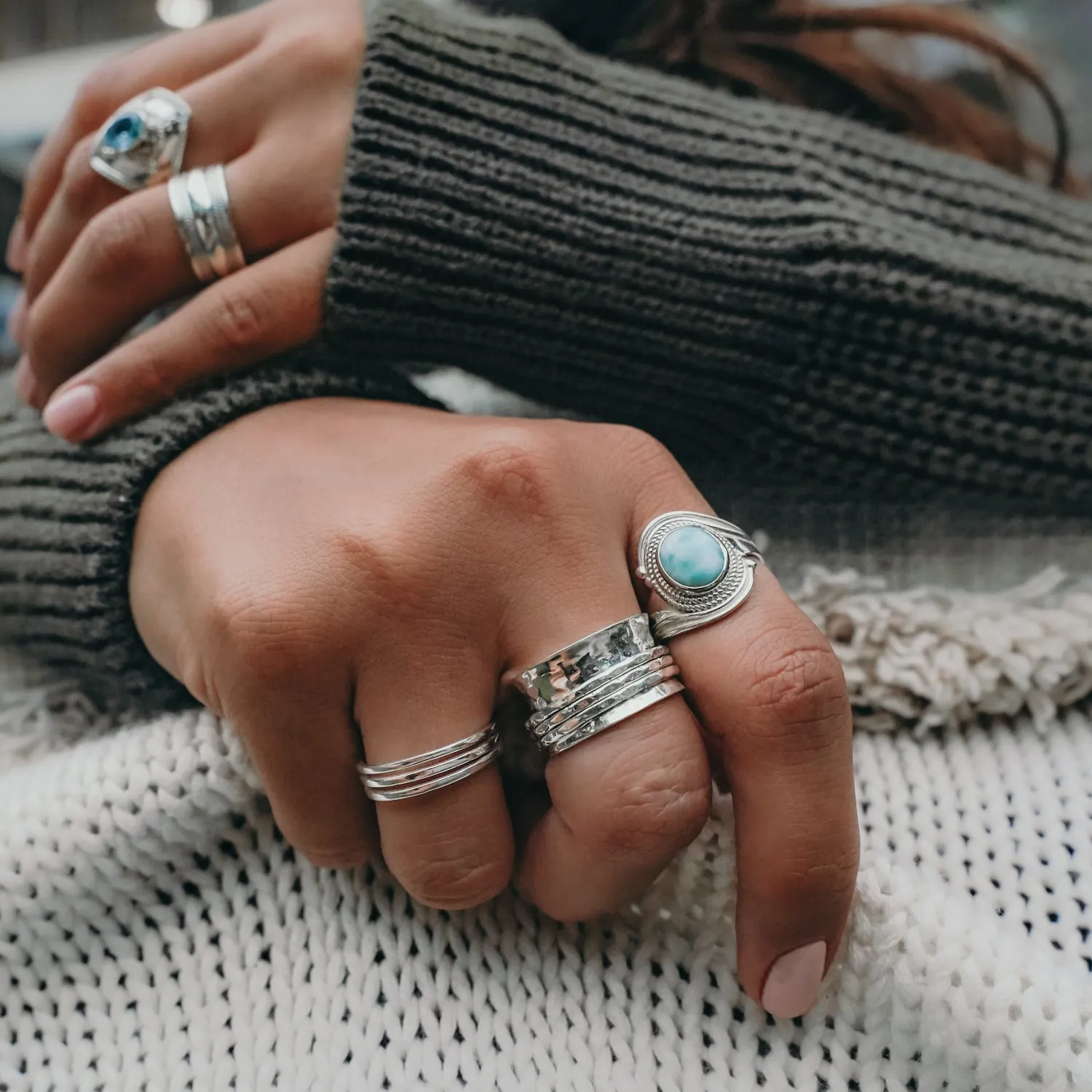 Hammered Spinner Ring