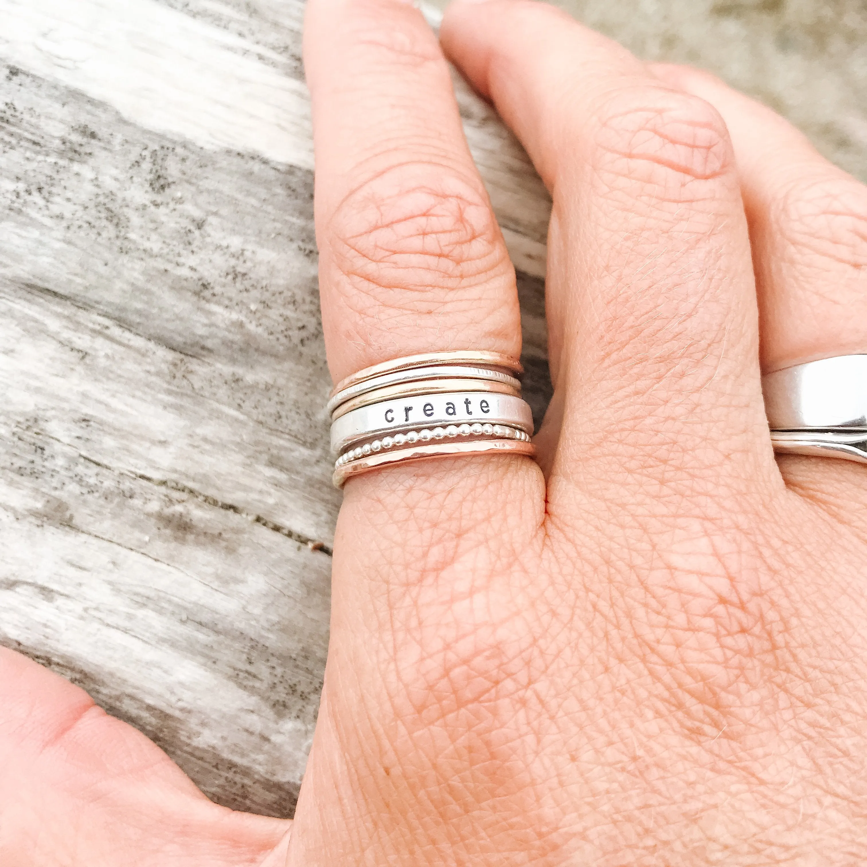 Hammered Stacking Ring