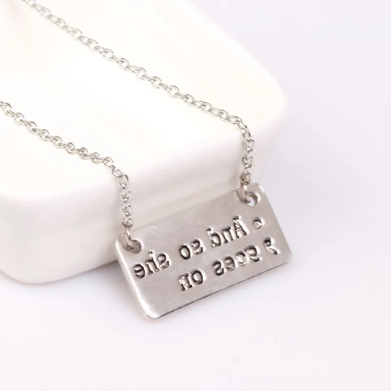Hand Stamped "And So She Goes On" Charms Pendant Necklace