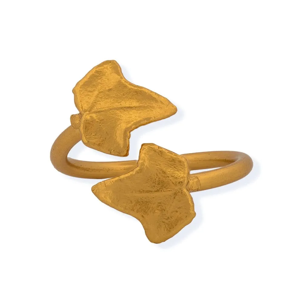 Handmade Gold Plated Silver Little Leaves Ring