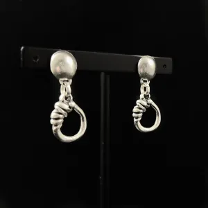 Handmade Silver Celtic Knot Earrings - Handmade, Nickel Free-Noir