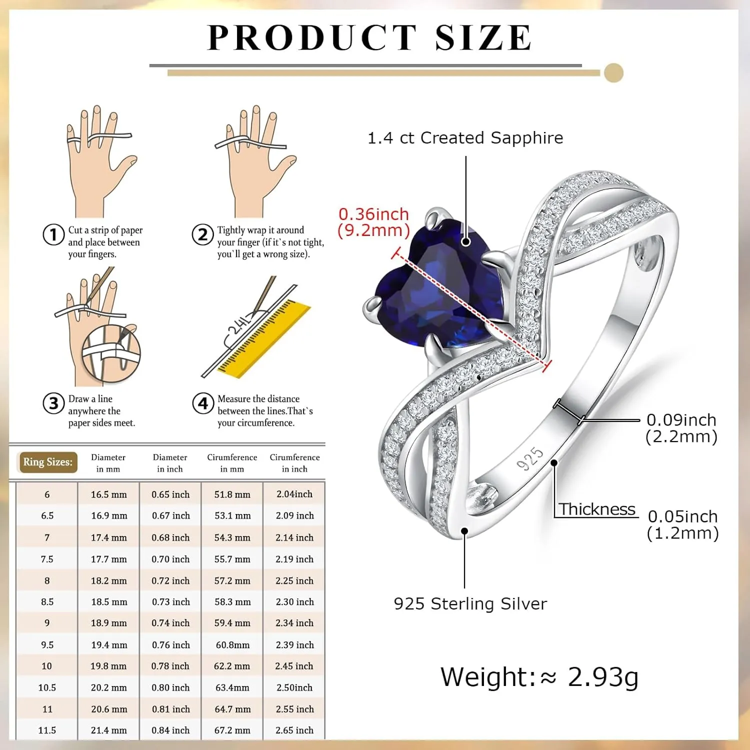 Heart Moissanite Engagement Rings Split Shank Solitaire Halo Ring for Women 14K White Gold Plated Sterling Silver VVS1 Moissanite and Blue Sapphire/Emerald/Peridot/Ruby/Diamond Promise Ring