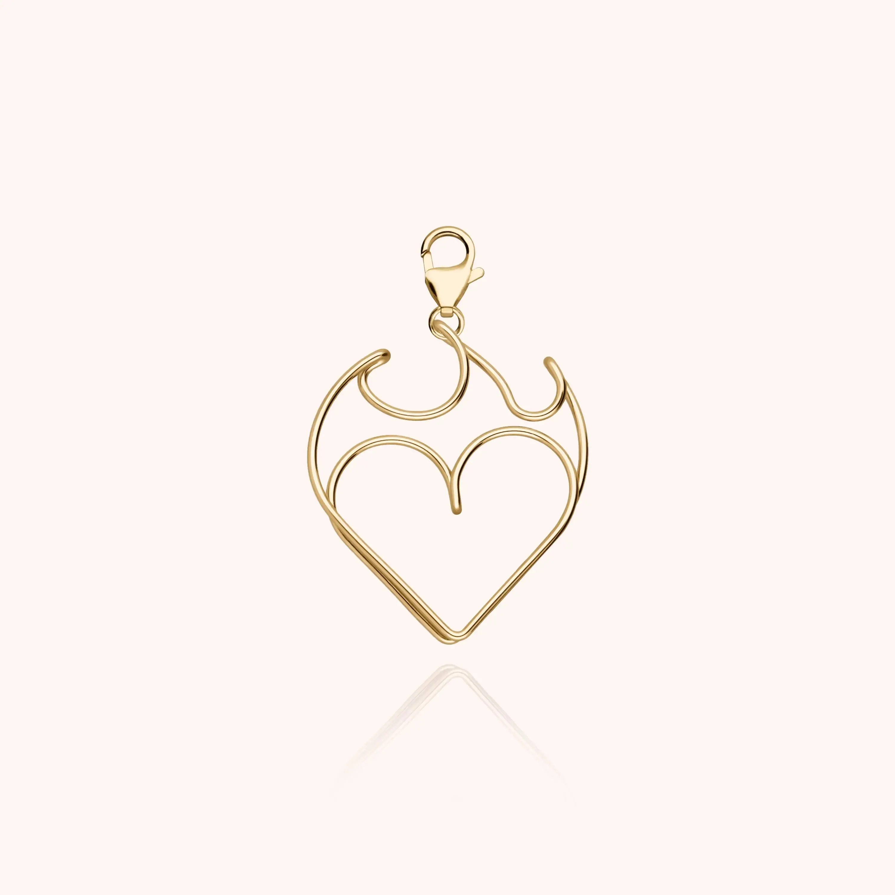 Heart on Fire Big Locket Charms