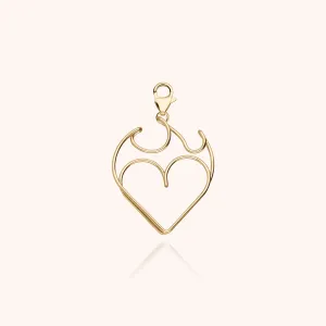 Heart on Fire Big Locket Charms