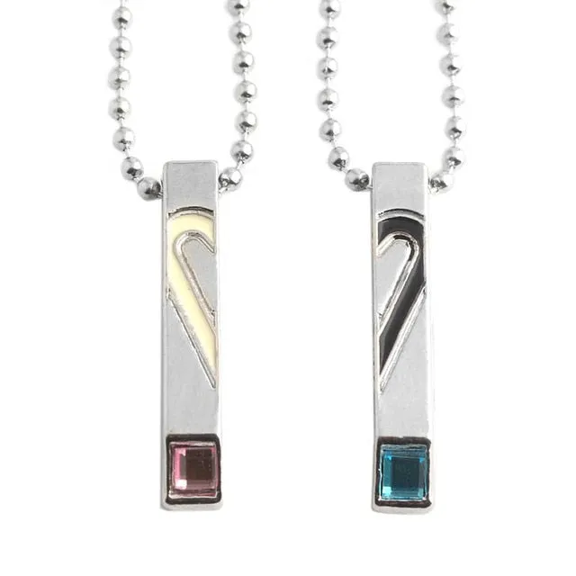 Her King &amp; His Queen Couple Necklaces Lovers Pendant Fashion Crystal Jewelry Gifts
