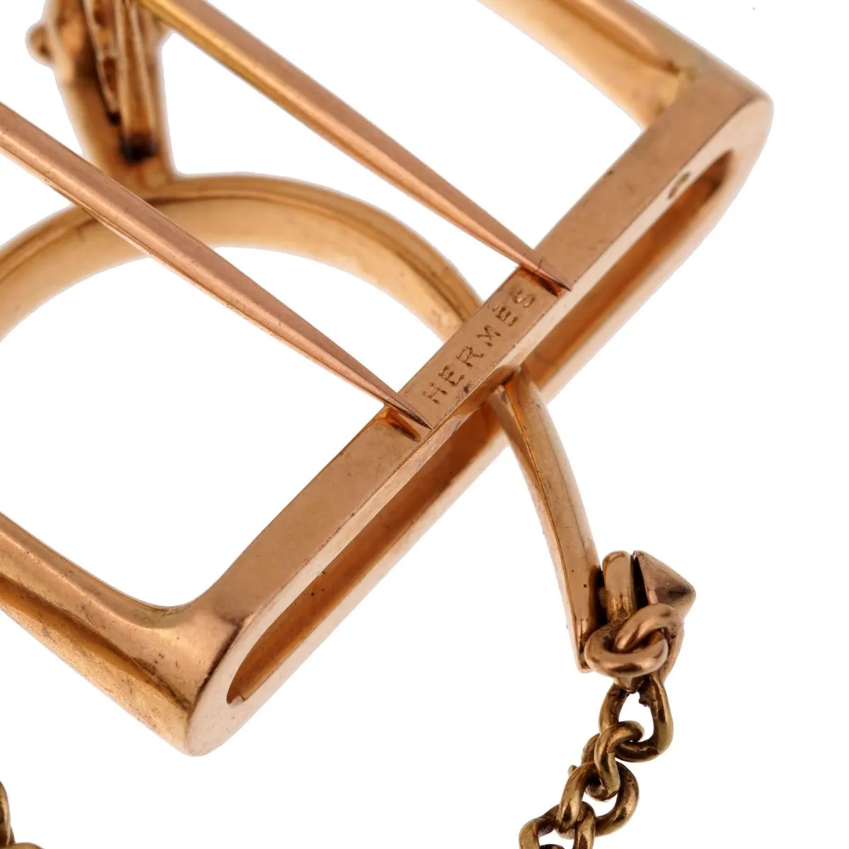Hermes 1960s' Stirrup Yellow Gold Brooch