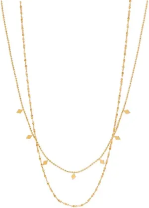 Herringbone Necklace for Women,Dainty Gold Necklace,18k Gold Plated Chain Choker Necklaces,Simple Gold Layered Necklaces,Gold Jewelry Gift for Women