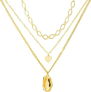 Herringbone Necklaces for Women, Hypoallergenic 18K Real Gold Plated Choker Necklace for Men Girls, 2Pcs Silver Necklace Set, Layering Necklaces(Individual Lobster Clasp)