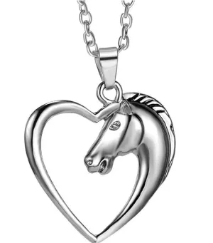 Hollow Horse Pendant Necklace