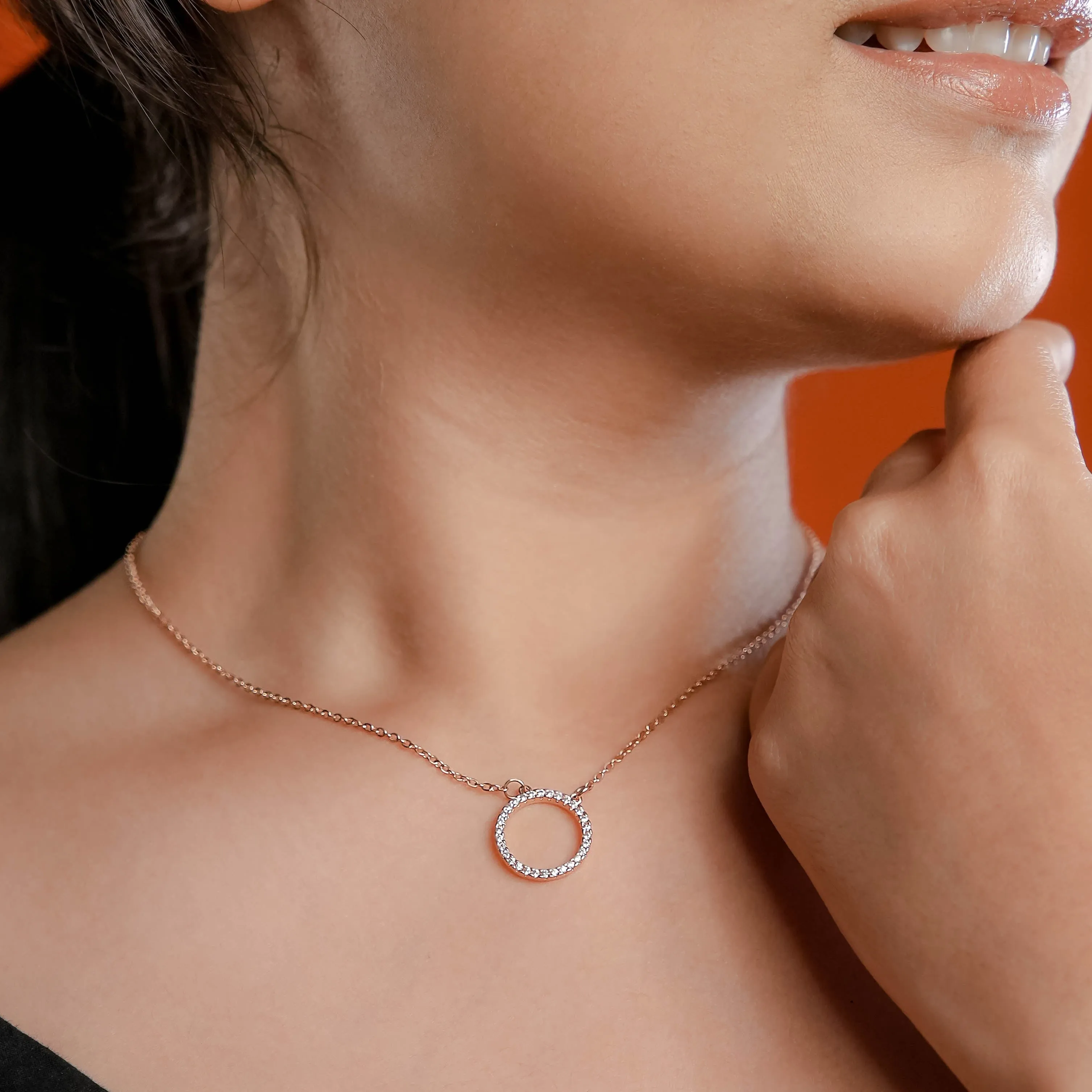 Holo Rosegold Plated Necklace