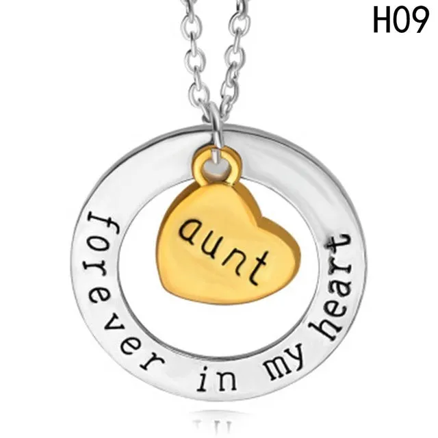 Hot Mother's Day Gift Mom Dad forever  in my heart necklace son daughter love heart pendant necklace sister brother jewelry gift