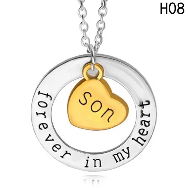 Hot Mother's Day Gift Mom Dad forever  in my heart necklace son daughter love heart pendant necklace sister brother jewelry gift