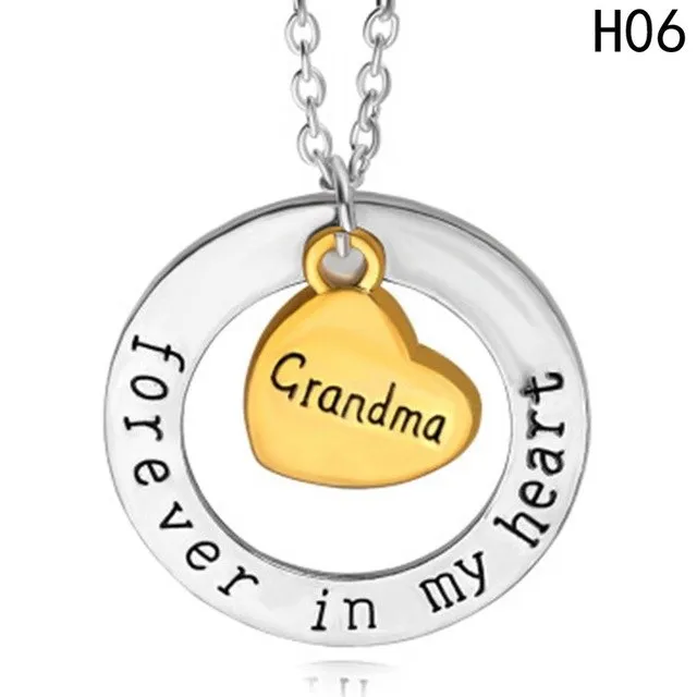 Hot Mother's Day Gift Mom Dad forever  in my heart necklace son daughter love heart pendant necklace sister brother jewelry gift