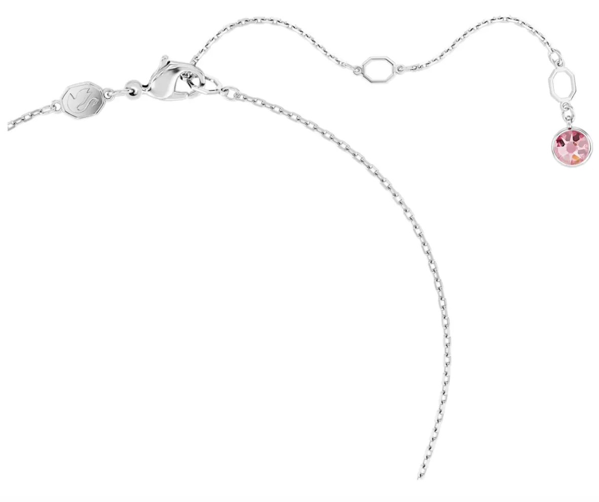 Idyllia pendant Flower, Pink, Rhodium plated