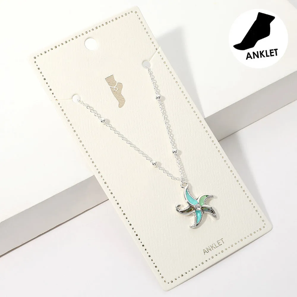 iLLASPARKZ Abalone Starfish Charm Anklet