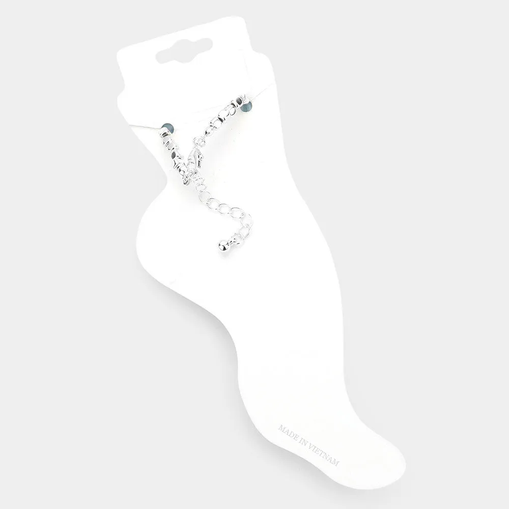 iLLASPARKZ Antique Metal Mermaid Charm Beaded Anklet