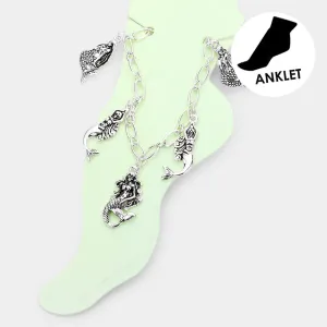 iLLASPARKZ Antique Metal Mermaid Charm Station Anklet