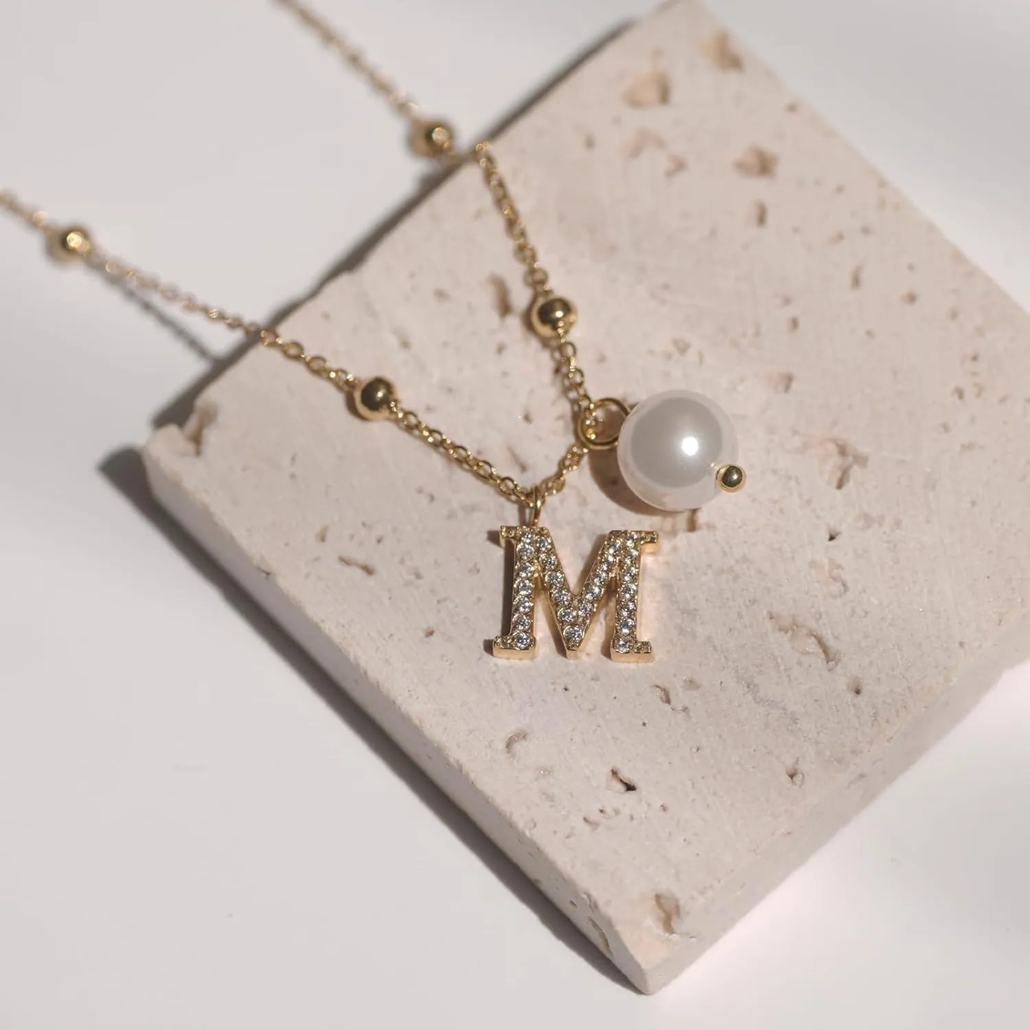 Initial Necklaces Dainty Gold Letter Necklace 14K Gold Plated Cute Name Choker Necklaces for Women Trendy Gold Personalized Jewelry Gift for Women