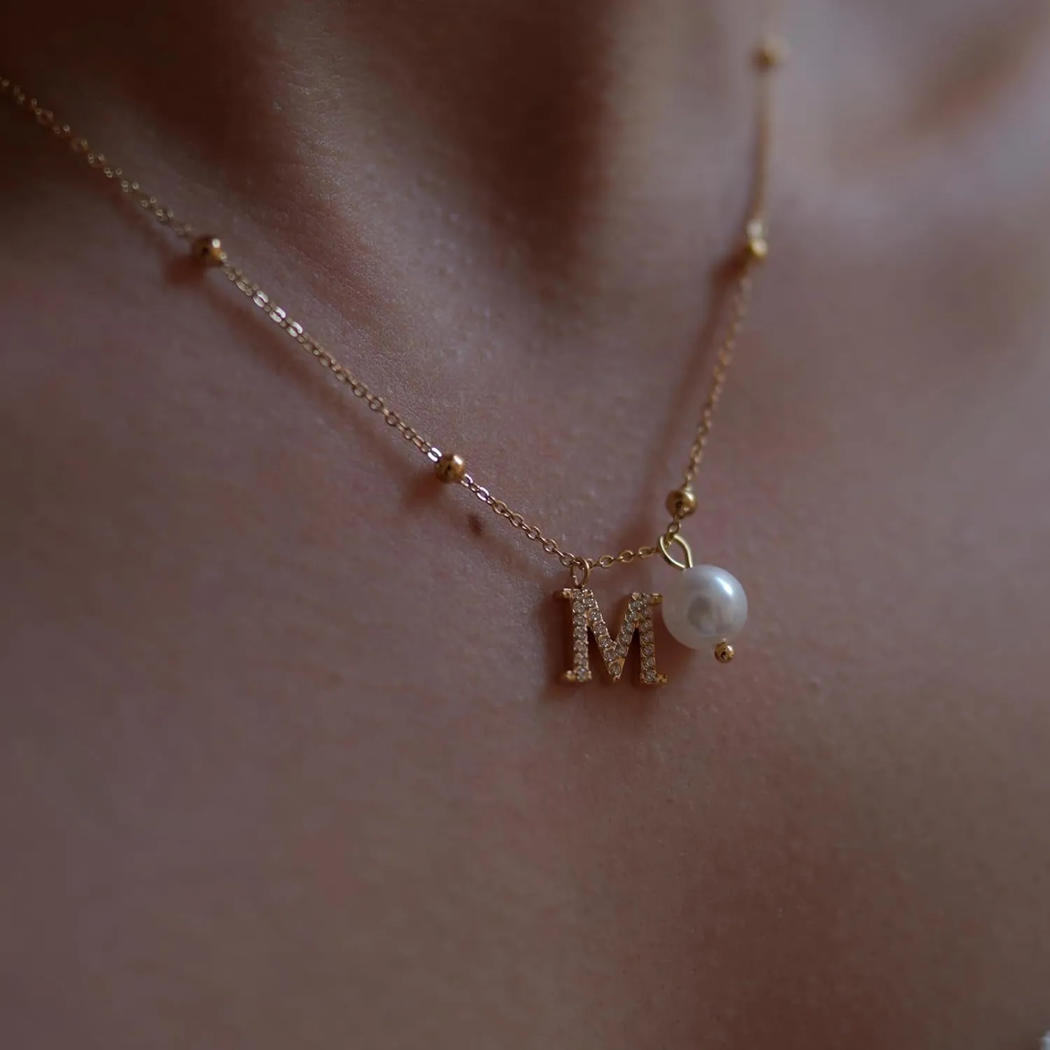 Initial Necklaces Dainty Gold Letter Necklace 14K Gold Plated Cute Name Choker Necklaces for Women Trendy Gold Personalized Jewelry Gift for Women