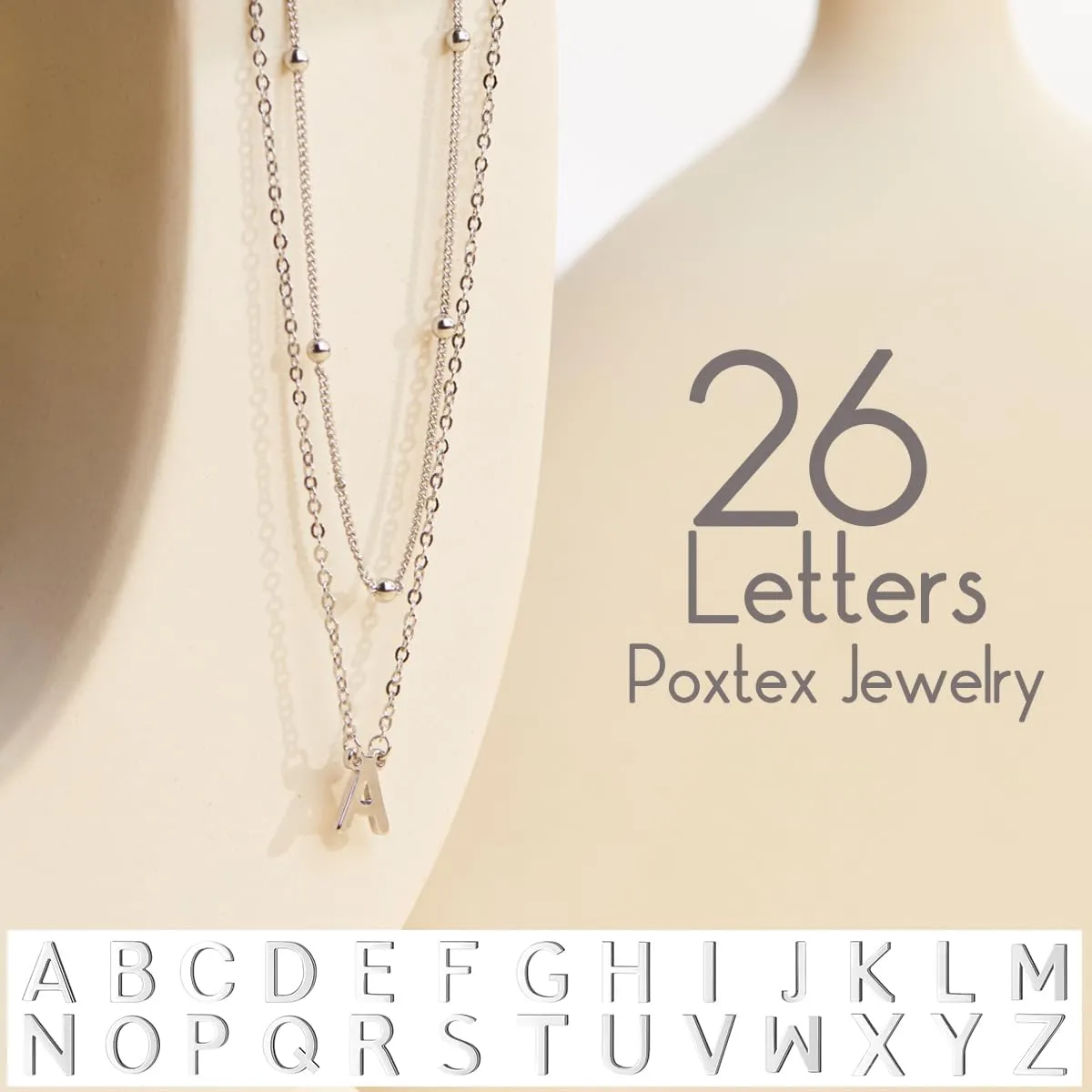 Initial Necklaces for Women 14K Gold Silver Plated Letter Jewelry Non Tarnish Layered Dainty Cute A-Z Pendant Choker Necklace Waterproof Trendy Name Necklace Personalized Jewelry Gift for Women
