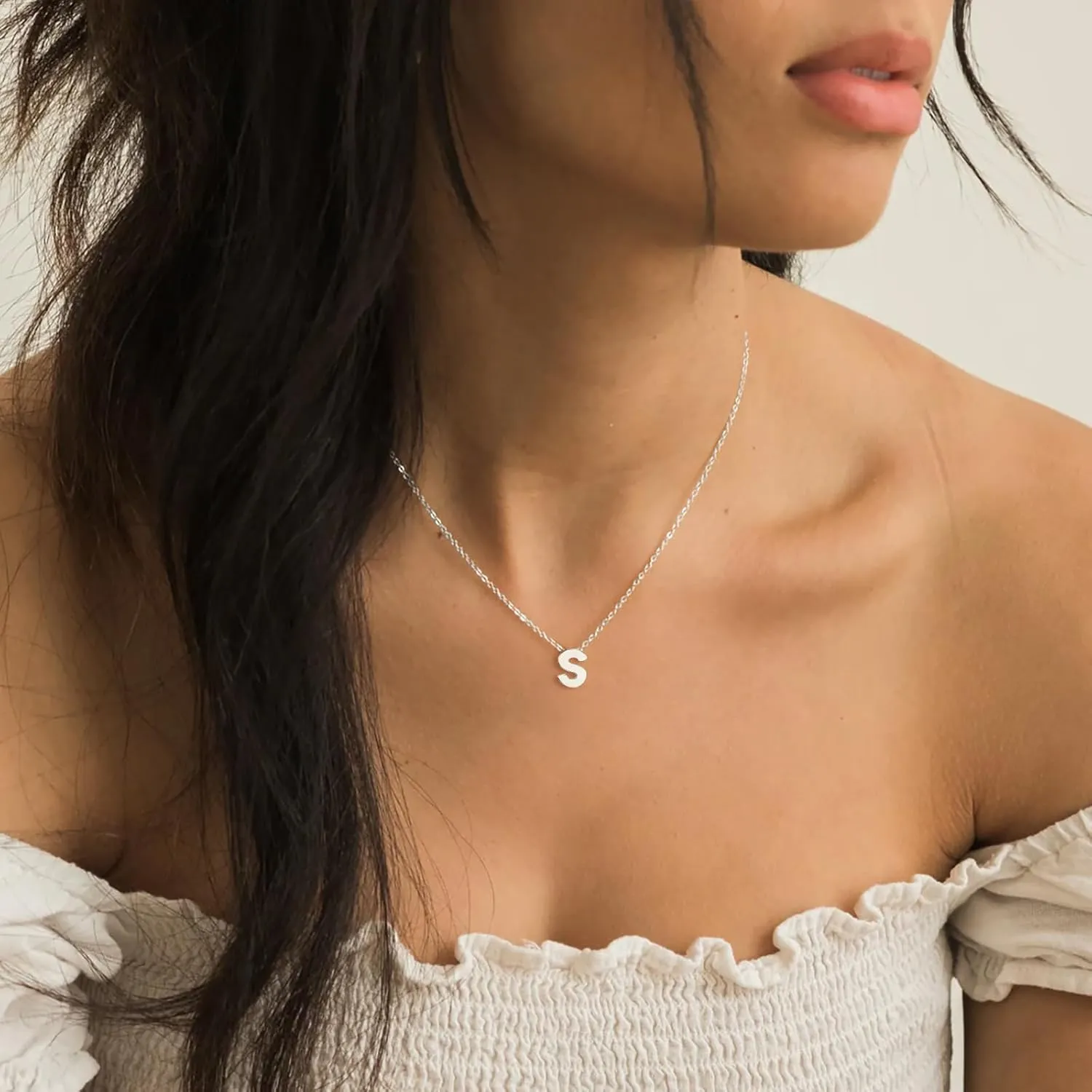 Initial Necklaces for Women 14K Gold Silver Plated Letter Jewelry Non Tarnish Layered Dainty Cute A-Z Pendant Choker Necklace Waterproof Trendy Name Necklace Personalized Jewelry Gift for Women
