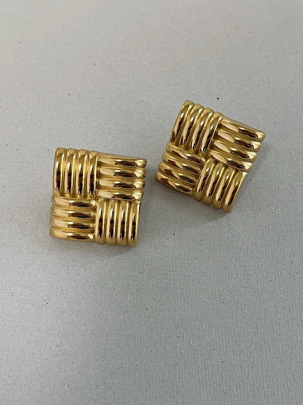 Katherine Square Textured Bold Earrings