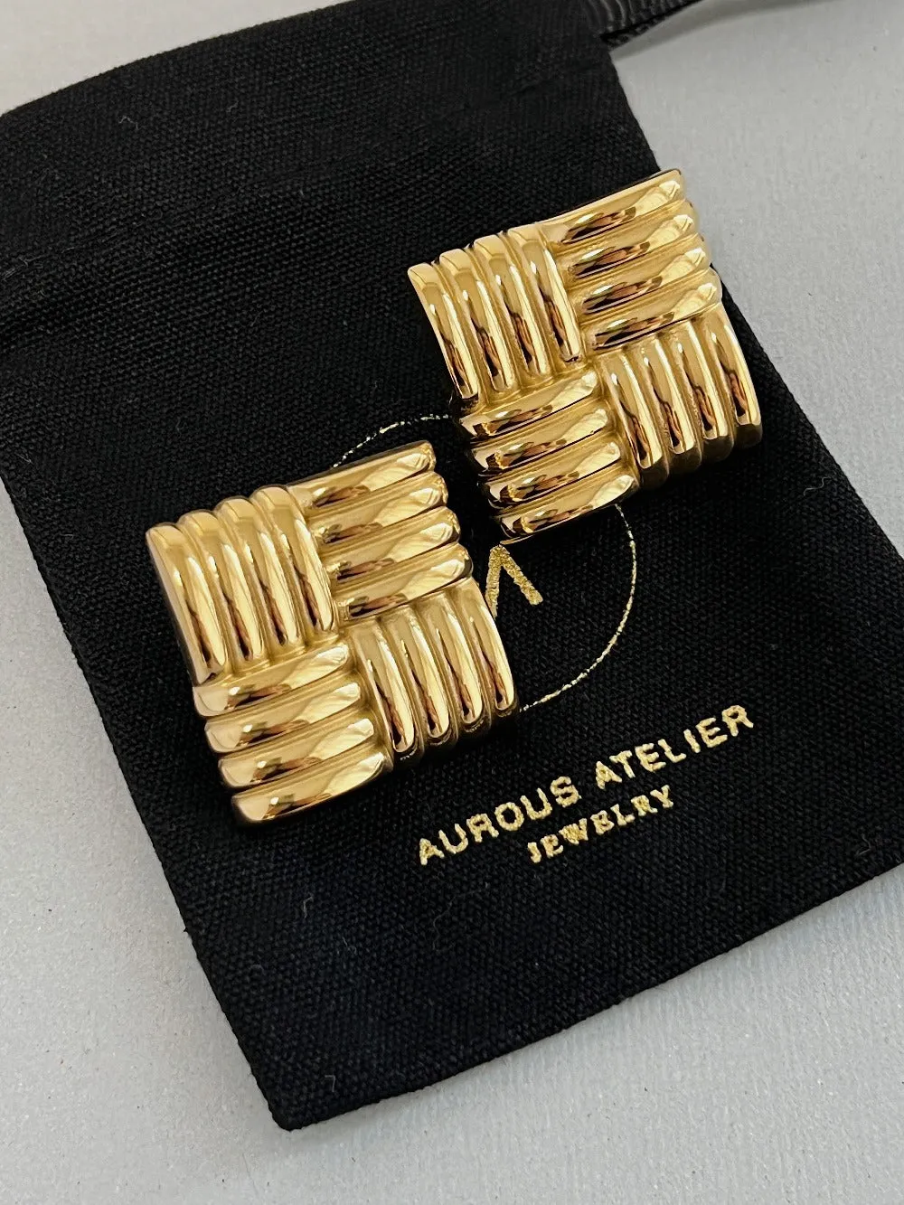 Katherine Square Textured Bold Earrings