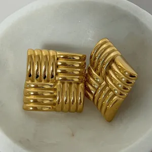 Katherine Square Textured Bold Earrings