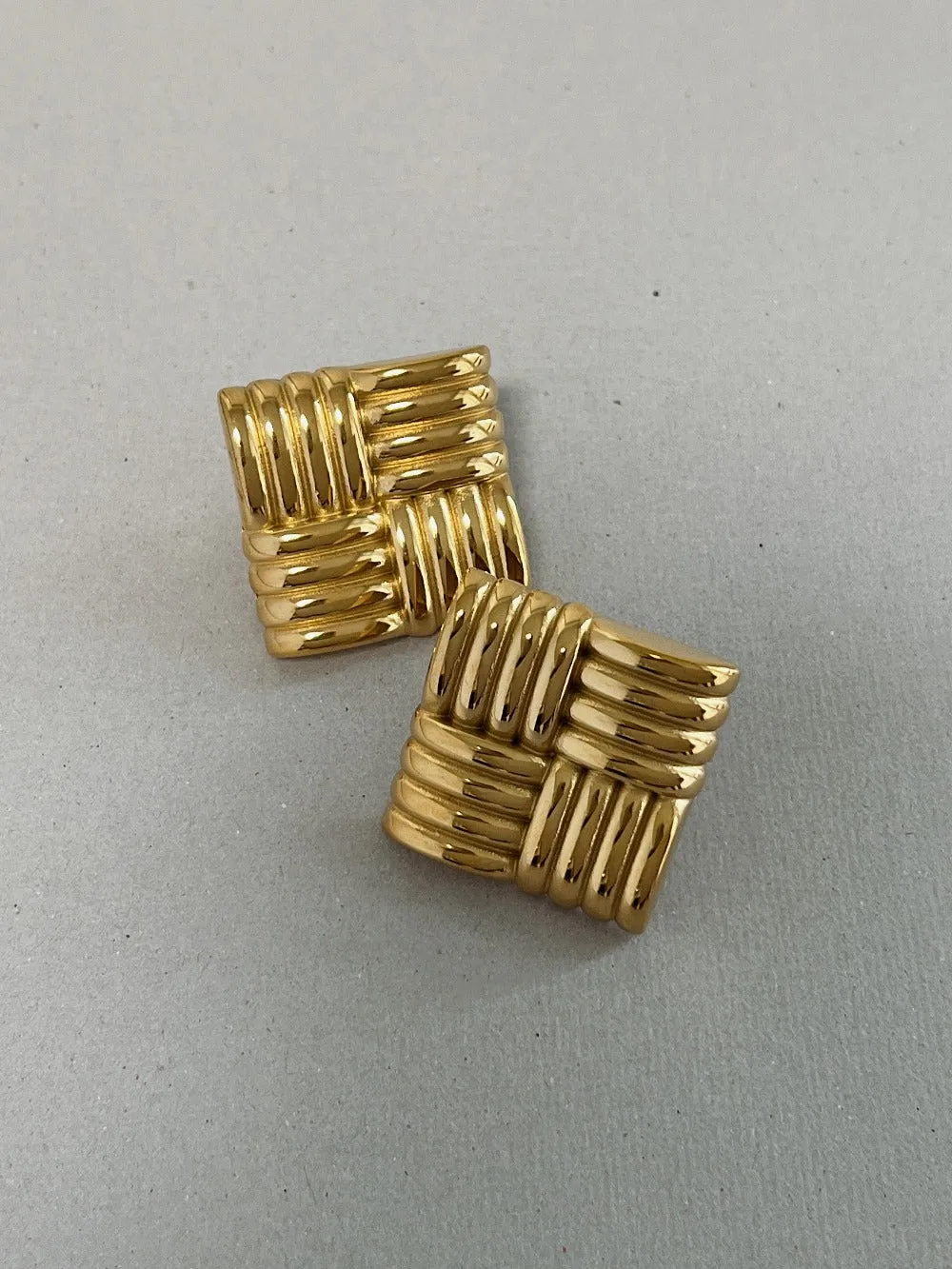 Katherine Square Textured Bold Earrings