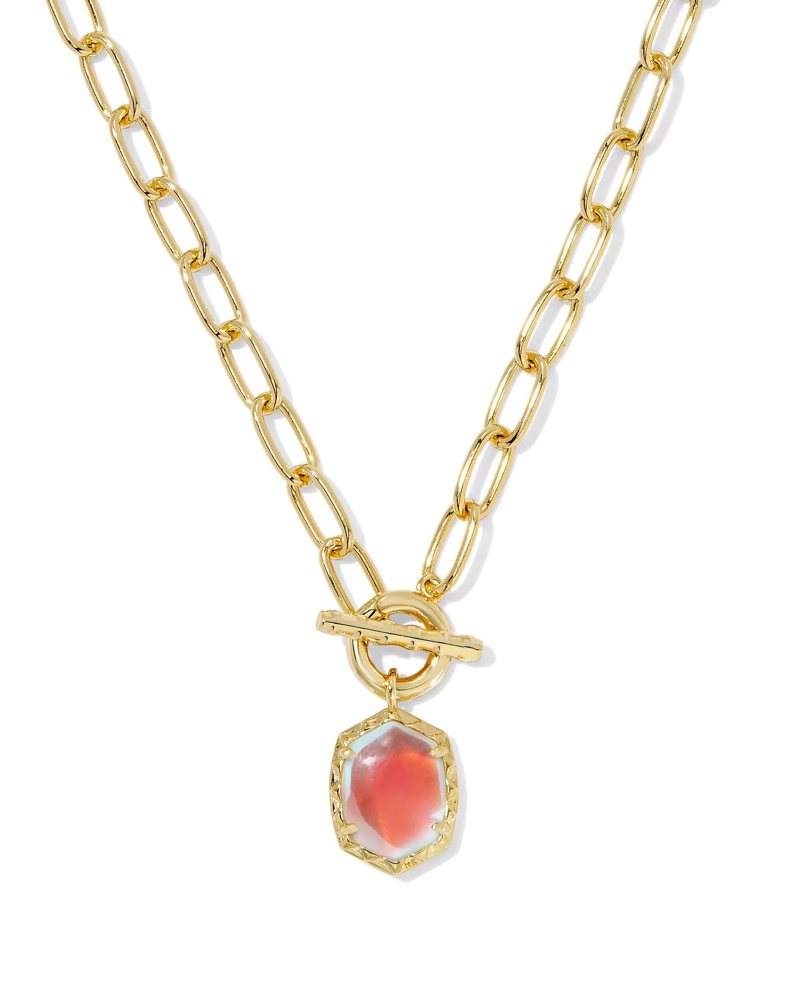 Kendra Scott Daphne Link and Chain Necklace - Gold/Dichroic Glass