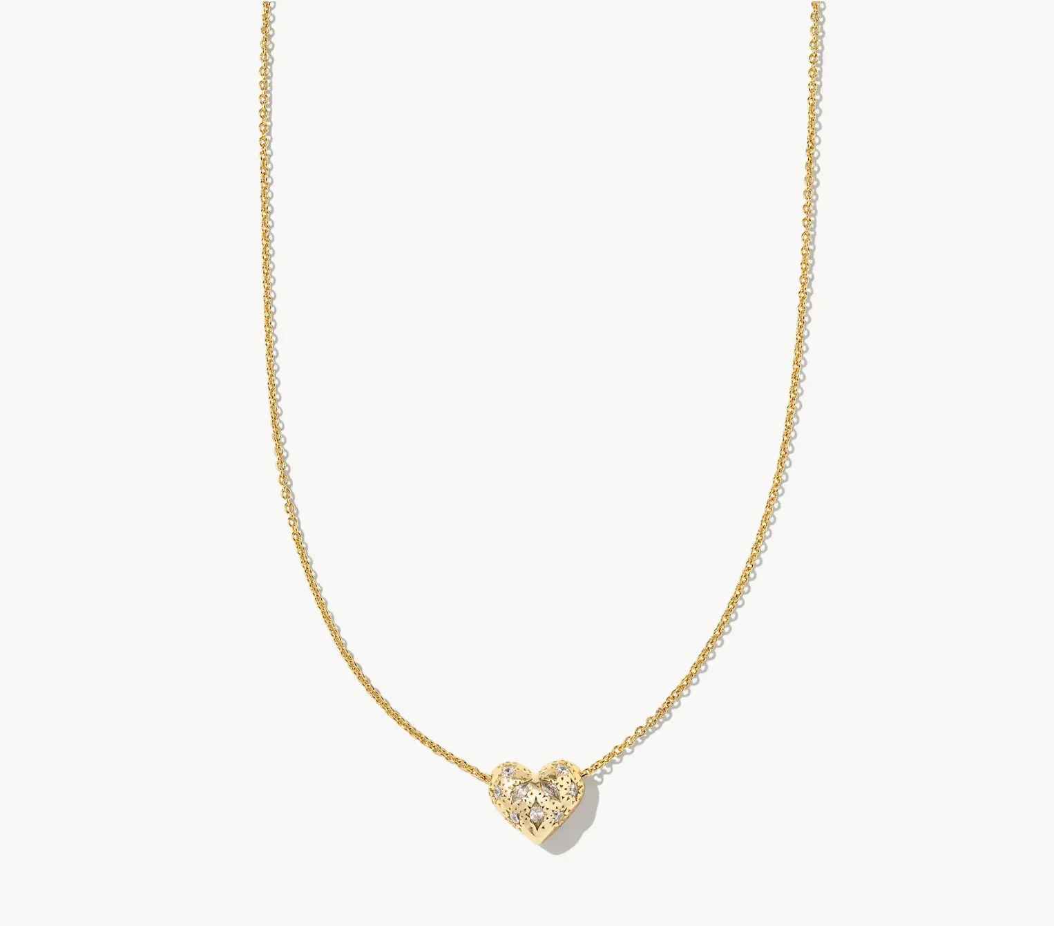 Kendra Scott Holland Heart Necklace White Crystal