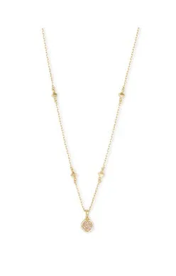 Kendra Scott Nola Iridescent Drusy Short Gold Necklace