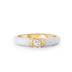 Kiki White Enamel Ring
