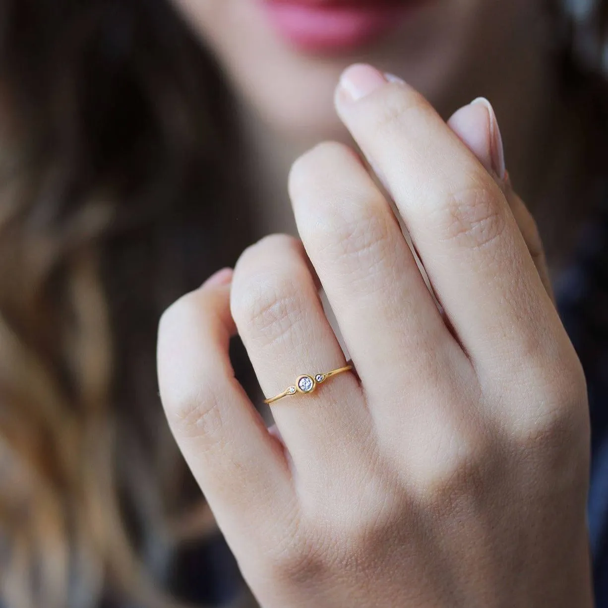Kiss Plus Dainty Birthstone / Diamond Promise Ring