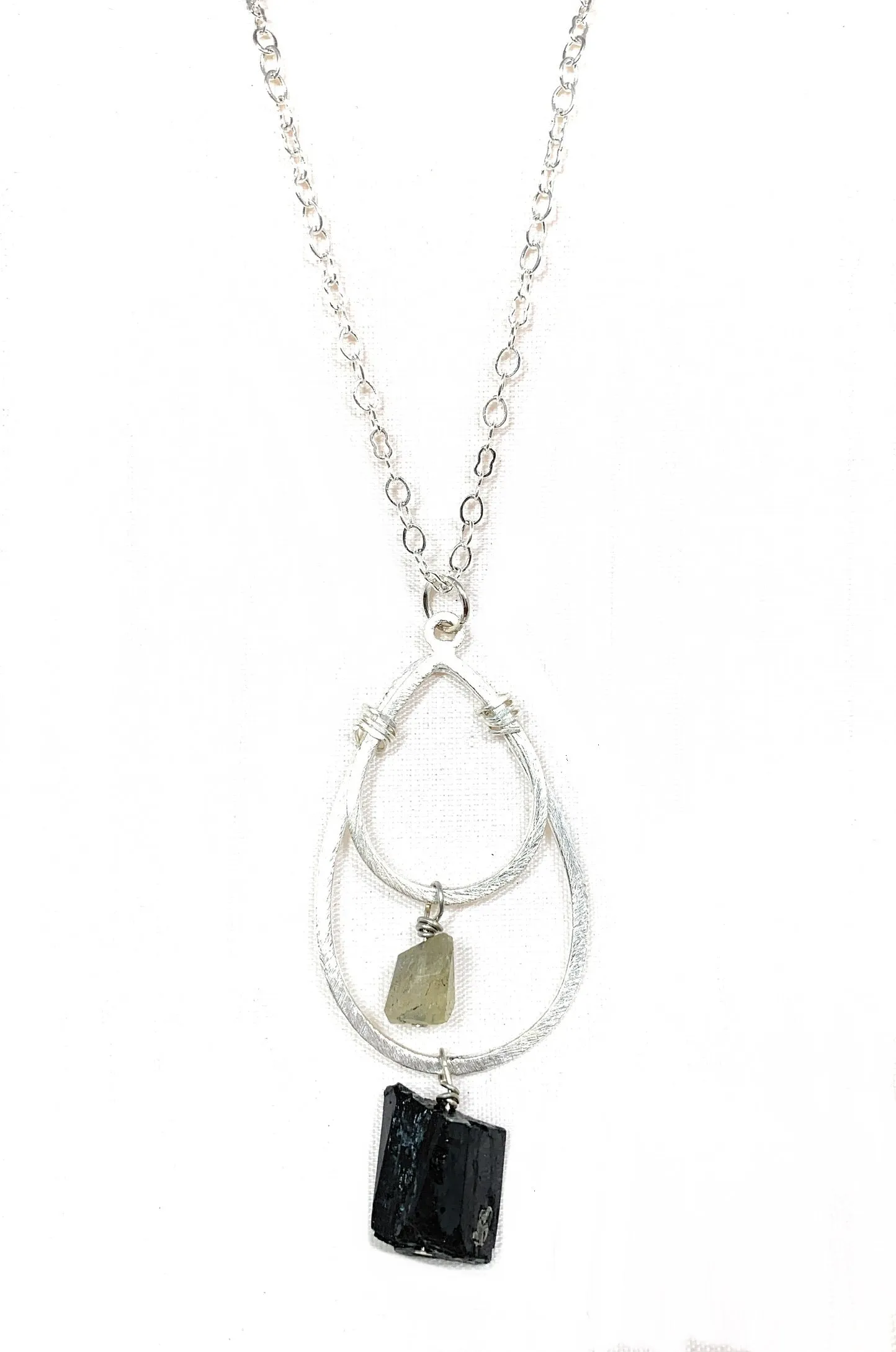 Labradorite and Tourmaline Pendant