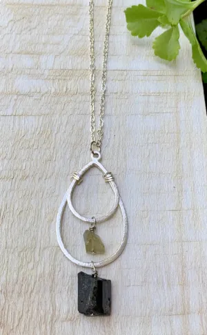 Labradorite and Tourmaline Pendant