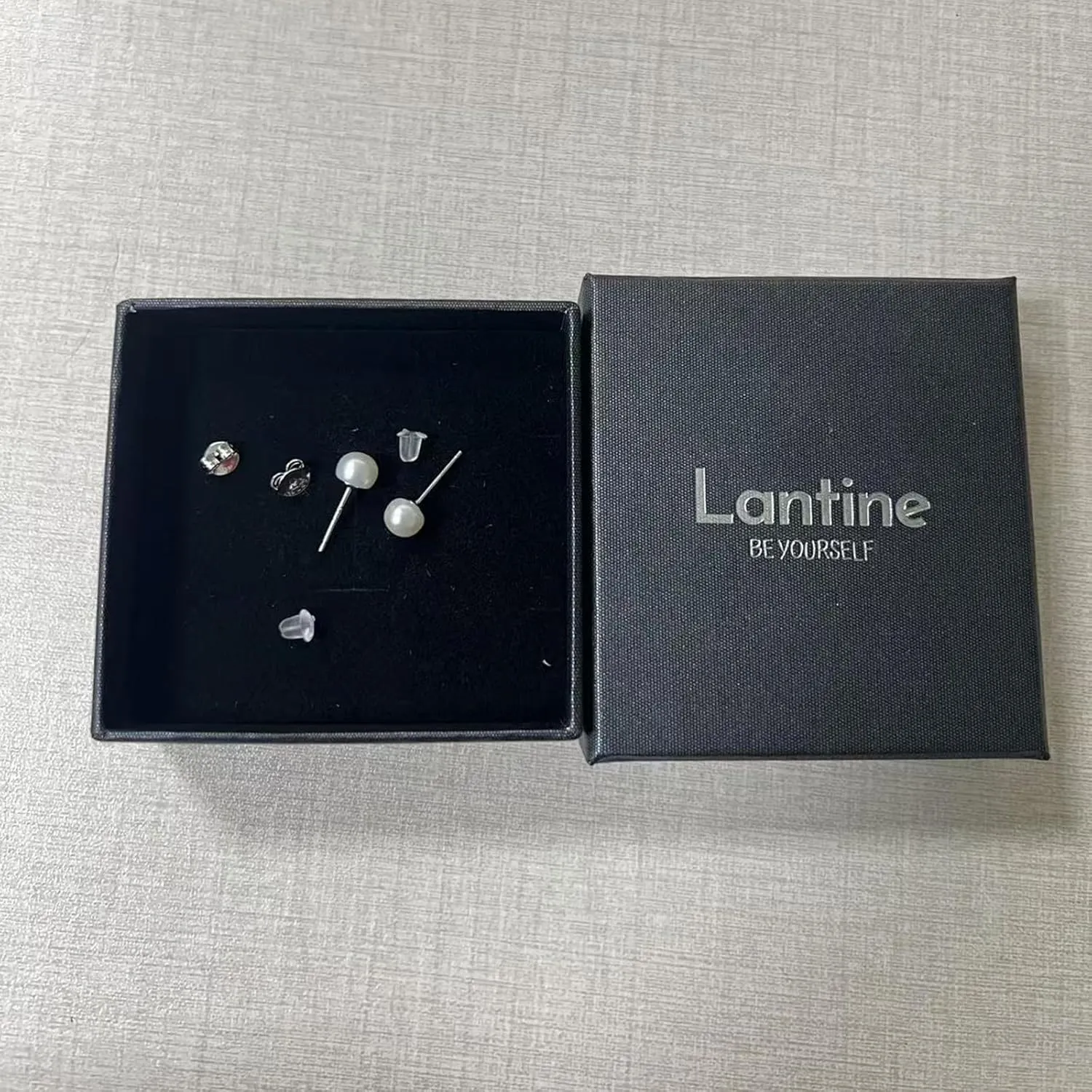 Lantine Pearl Stud Earrings-925 Sterling Silver Genuines Freshwater Cultured Pearl Earrings Studs For Women Size Choose
