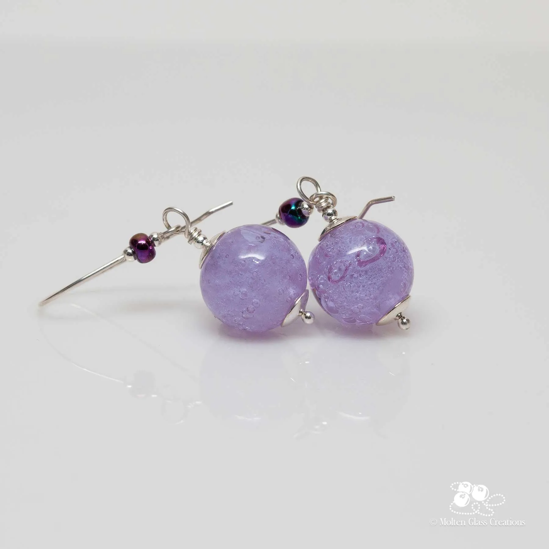 Lavender Bubble Drop Earrings