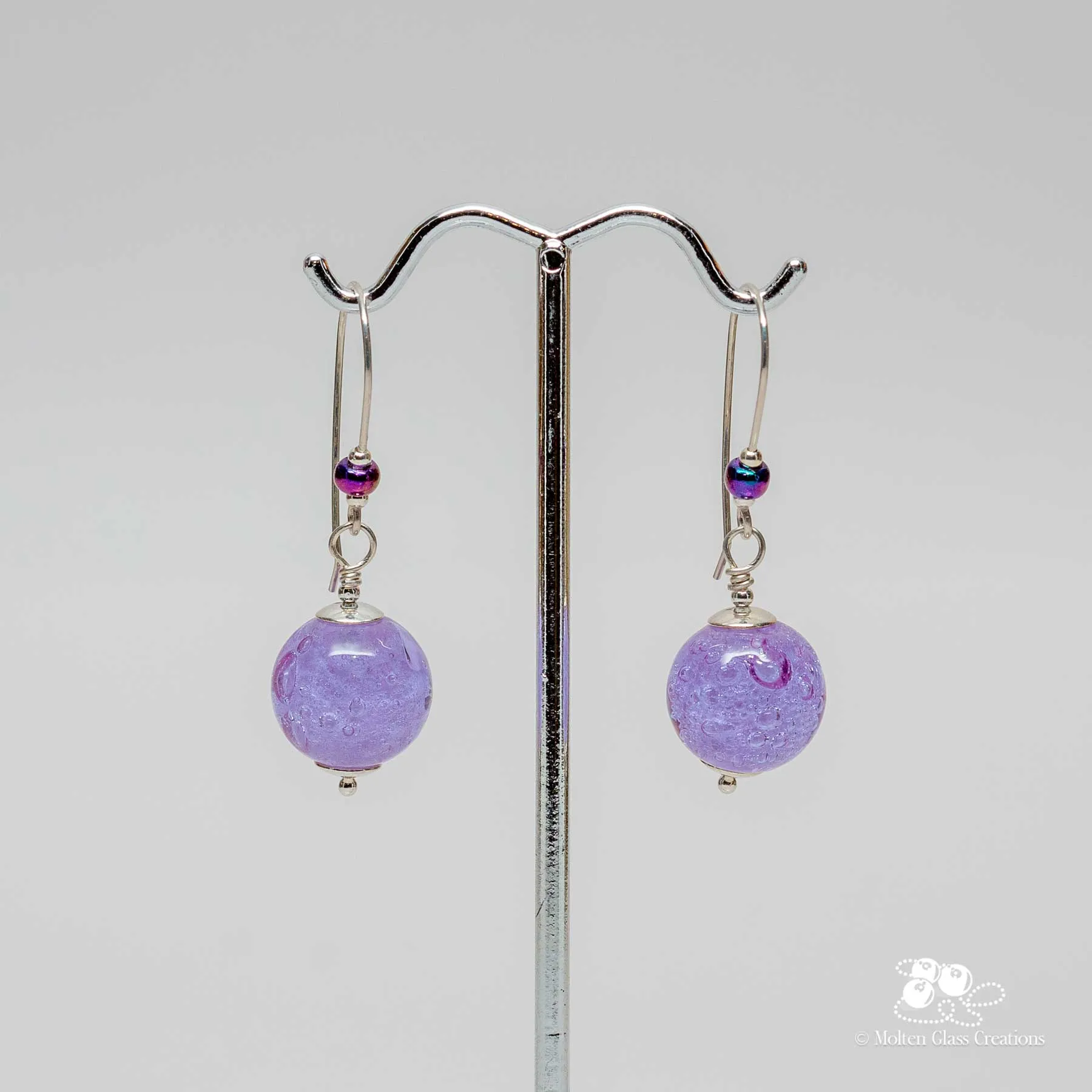 Lavender Bubble Drop Earrings