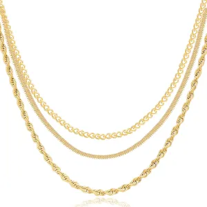 Layered Necklaces for Women | 14K Gold & Silver Plated Dainty Necklace for Women with Bracelet | Small Love Waterproof Stackable Necklaces for Women