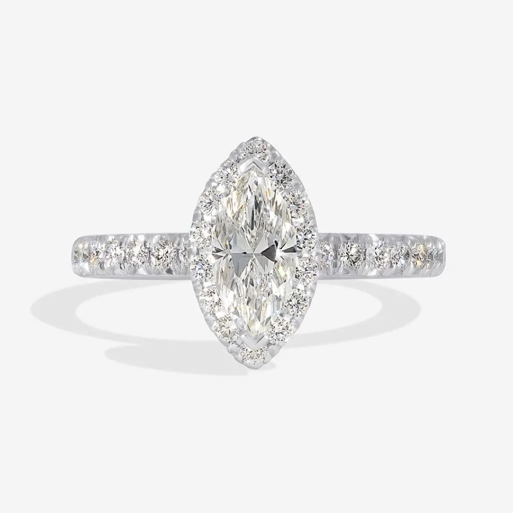 LEAH 1ct | Marquise Halo Diamond Set in 18ct White Gold