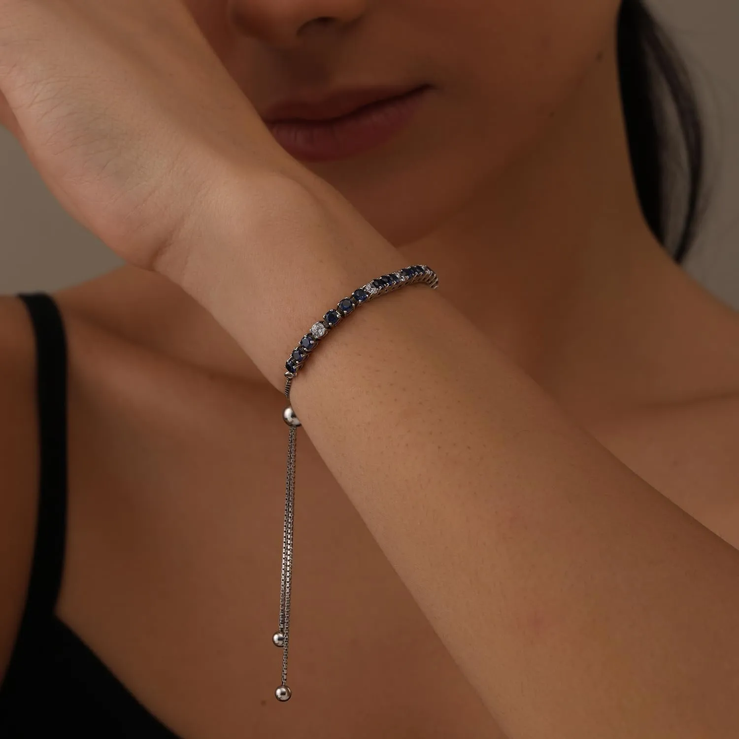 LeCalla 925 Sterling Silver Bracelets for Women | Italian Handmade Adjustable Bolo Link Chain Bracelets | Women's Sliding Bolo Bracelets